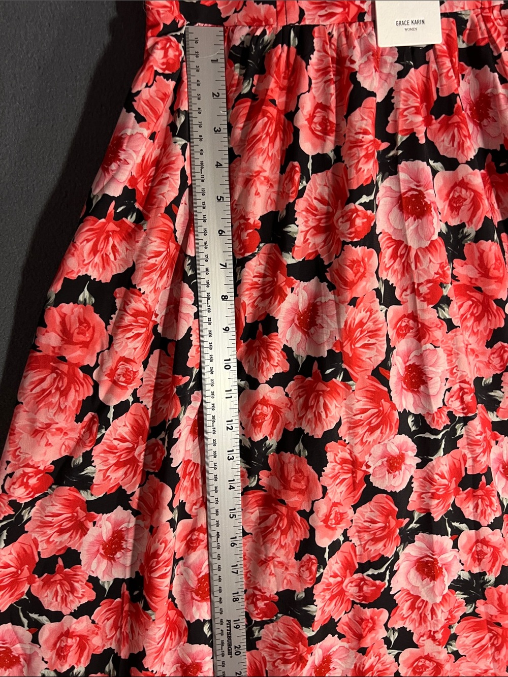 Grace Karin Black Maxi Dress with Red Floral Print - Picture 8 of 10